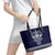 Vikings from Yorkshire Leather Tote Bag Blue Spirit of Jorvik - Wonder Print Shop