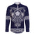 Vikings from Yorkshire Long Sleeve Button Shirt Blue Spirit of Jorvik - Wonder Print Shop