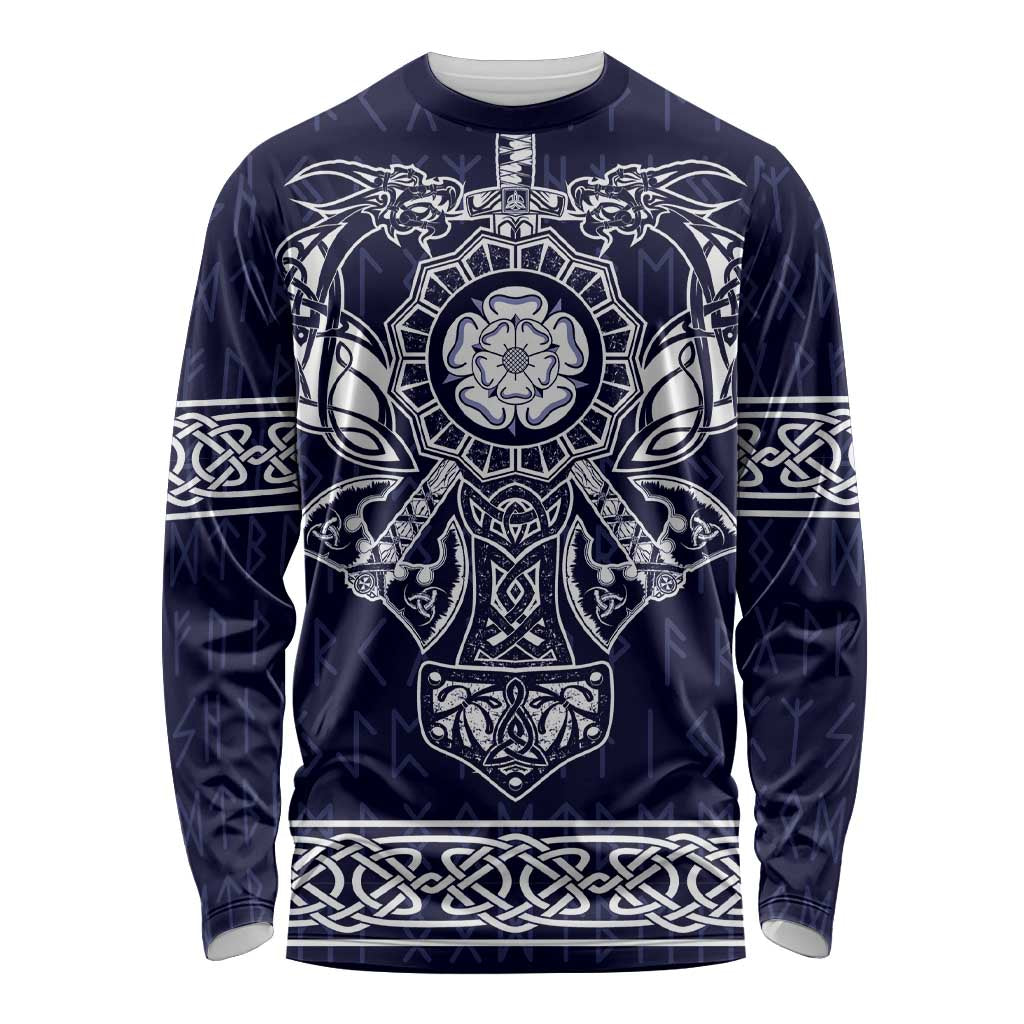 Vikings from Yorkshire Long Sleeve Shirt Blue Spirit of Jorvik - Wonder Print Shop