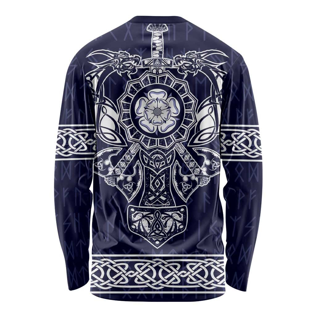 Vikings from Yorkshire Long Sleeve Shirt Blue Spirit of Jorvik - Wonder Print Shop