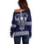 Vikings from Yorkshire Off Shoulder Sweater Blue Spirit of Jorvik - Wonder Print Shop
