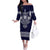 Vikings from Yorkshire Off The Shoulder Long Sleeve Dress Blue Spirit of Jorvik - Wonder Print Shop