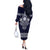 Vikings from Yorkshire Off The Shoulder Long Sleeve Dress Blue Spirit of Jorvik - Wonder Print Shop