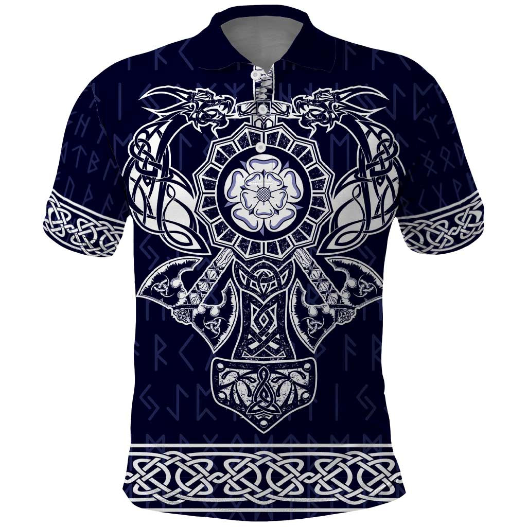 Vikings from Yorkshire Polo Shirt Blue Spirit of Jorvik - Wonder Print Shop
