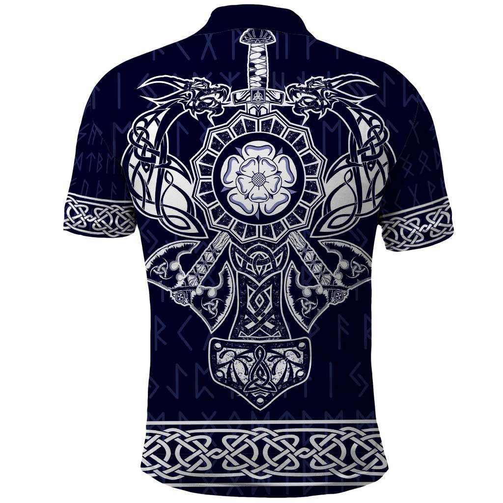 Vikings from Yorkshire Polo Shirt Blue Spirit of Jorvik - Wonder Print Shop