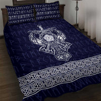 Vikings from Yorkshire Quilt Bed Set Blue Spirit of Jorvik - Wonder Print Shop