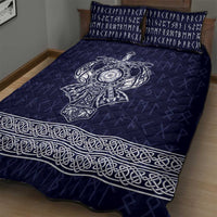 Vikings from Yorkshire Quilt Bed Set Blue Spirit of Jorvik - Wonder Print Shop
