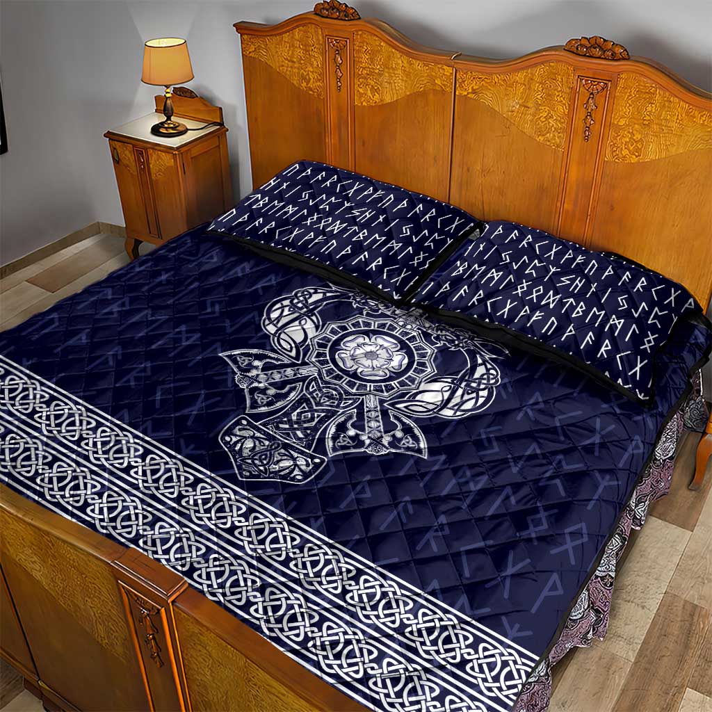 Vikings from Yorkshire Quilt Bed Set Blue Spirit of Jorvik - Wonder Print Shop