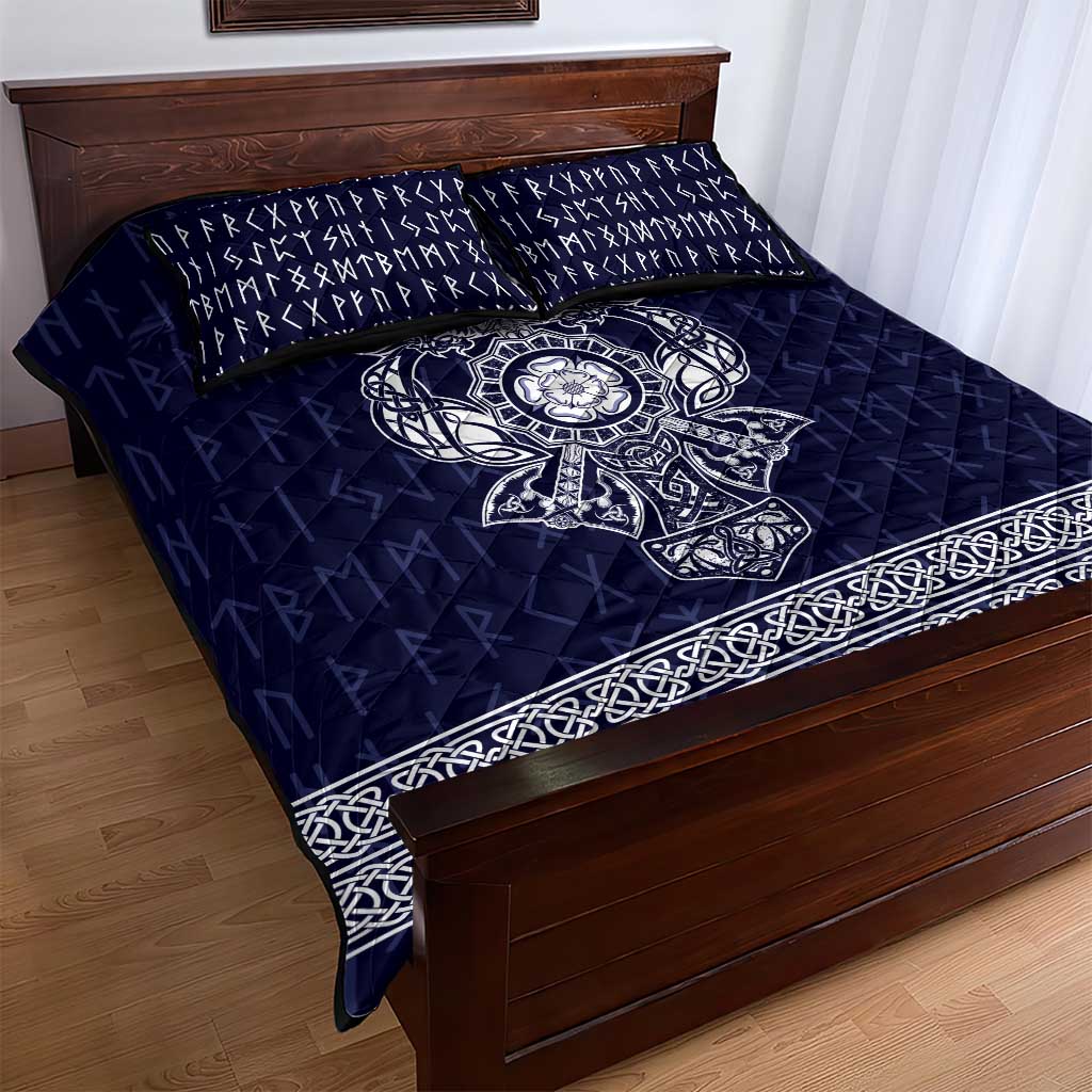 Vikings from Yorkshire Quilt Bed Set Blue Spirit of Jorvik - Wonder Print Shop