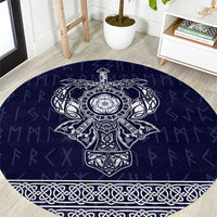 Vikings from Yorkshire Round Carpet Blue Spirit of Jorvik - Wonder Print Shop
