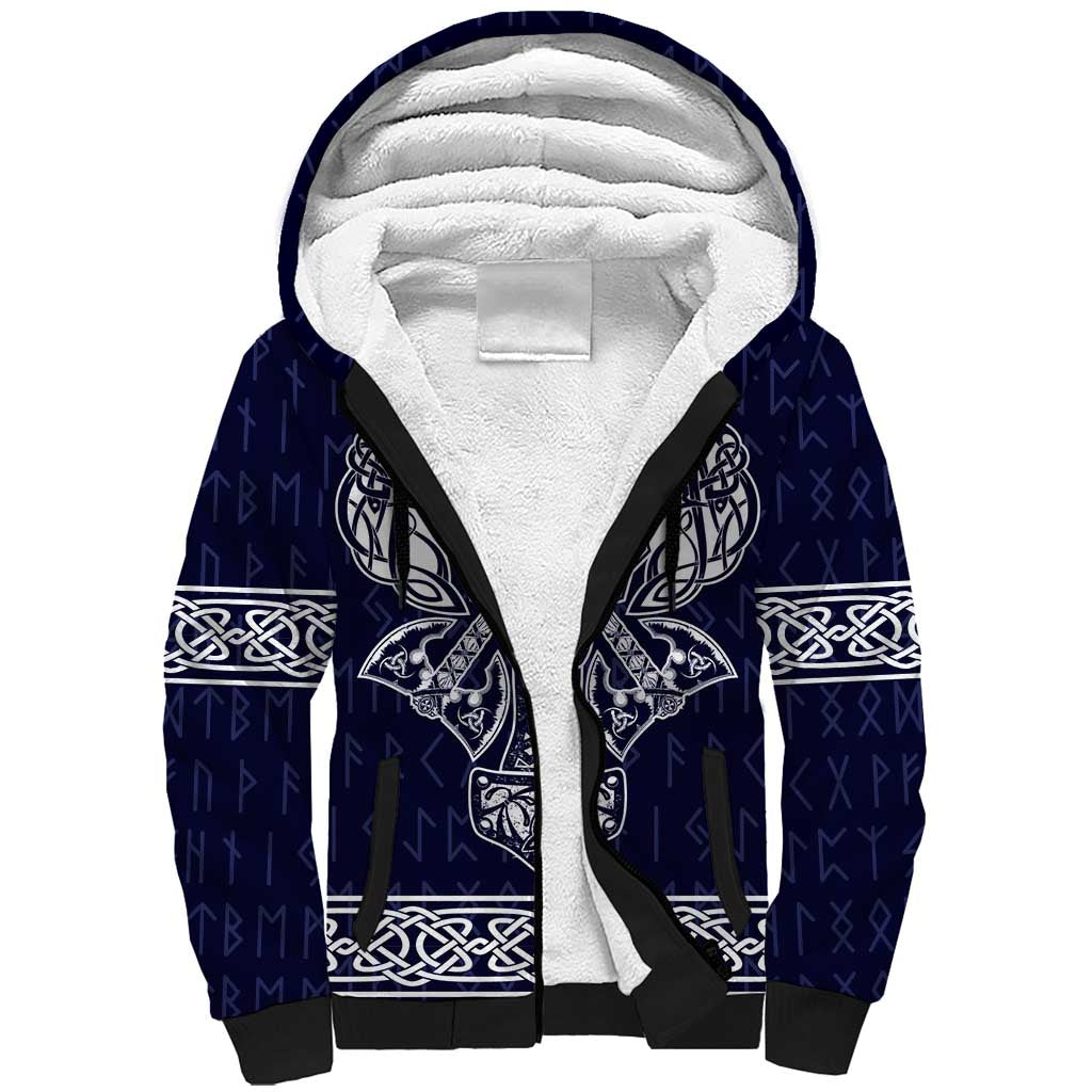 Vikings from Yorkshire Sherpa Hoodie Blue Spirit of Jorvik - Wonder Print Shop