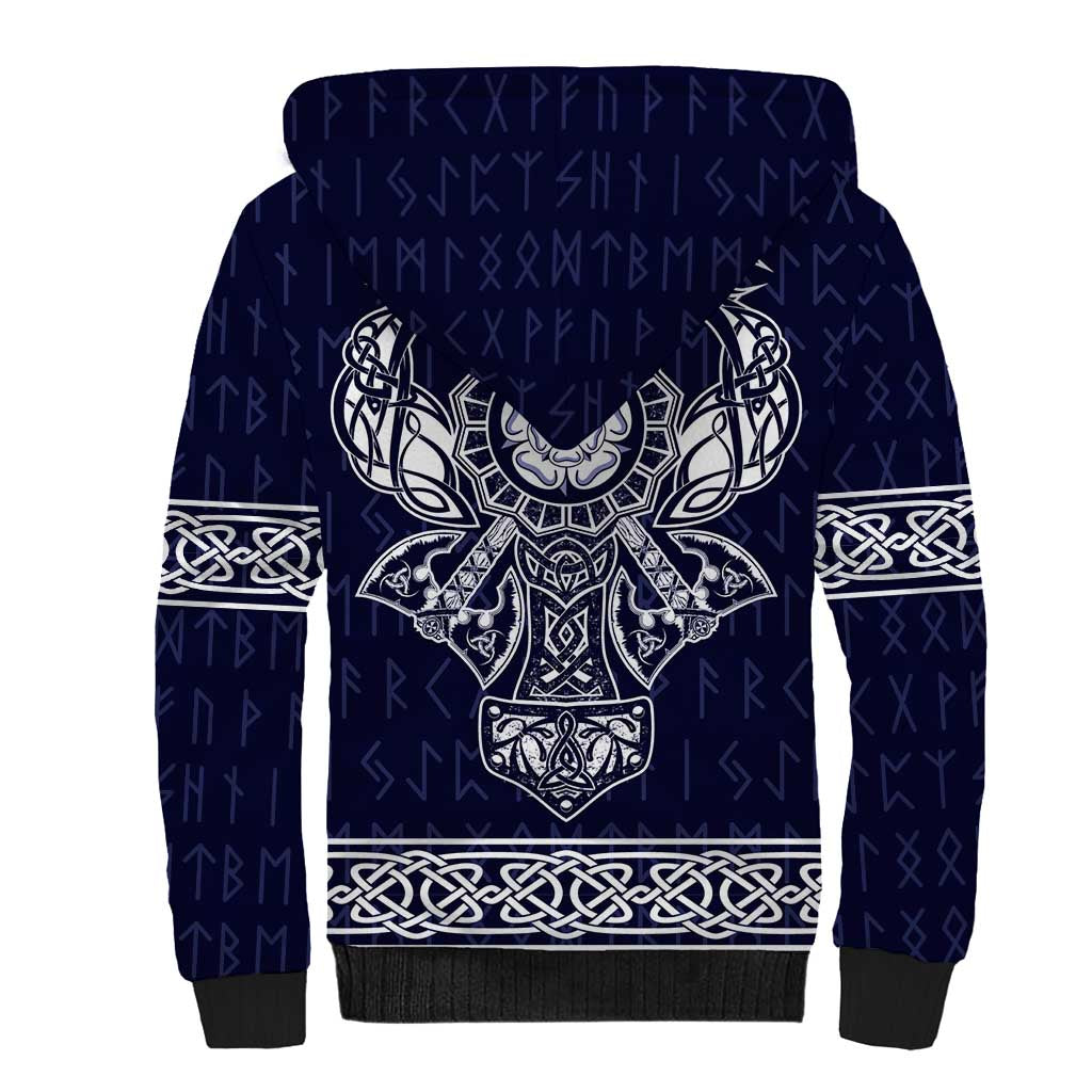 Vikings from Yorkshire Sherpa Hoodie Blue Spirit of Jorvik - Wonder Print Shop