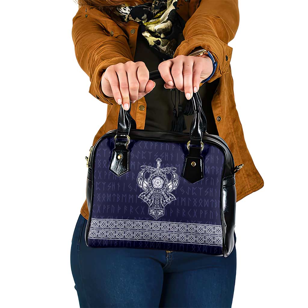 Vikings from Yorkshire Shoulder Handbag Blue Spirit of Jorvik - Wonder Print Shop