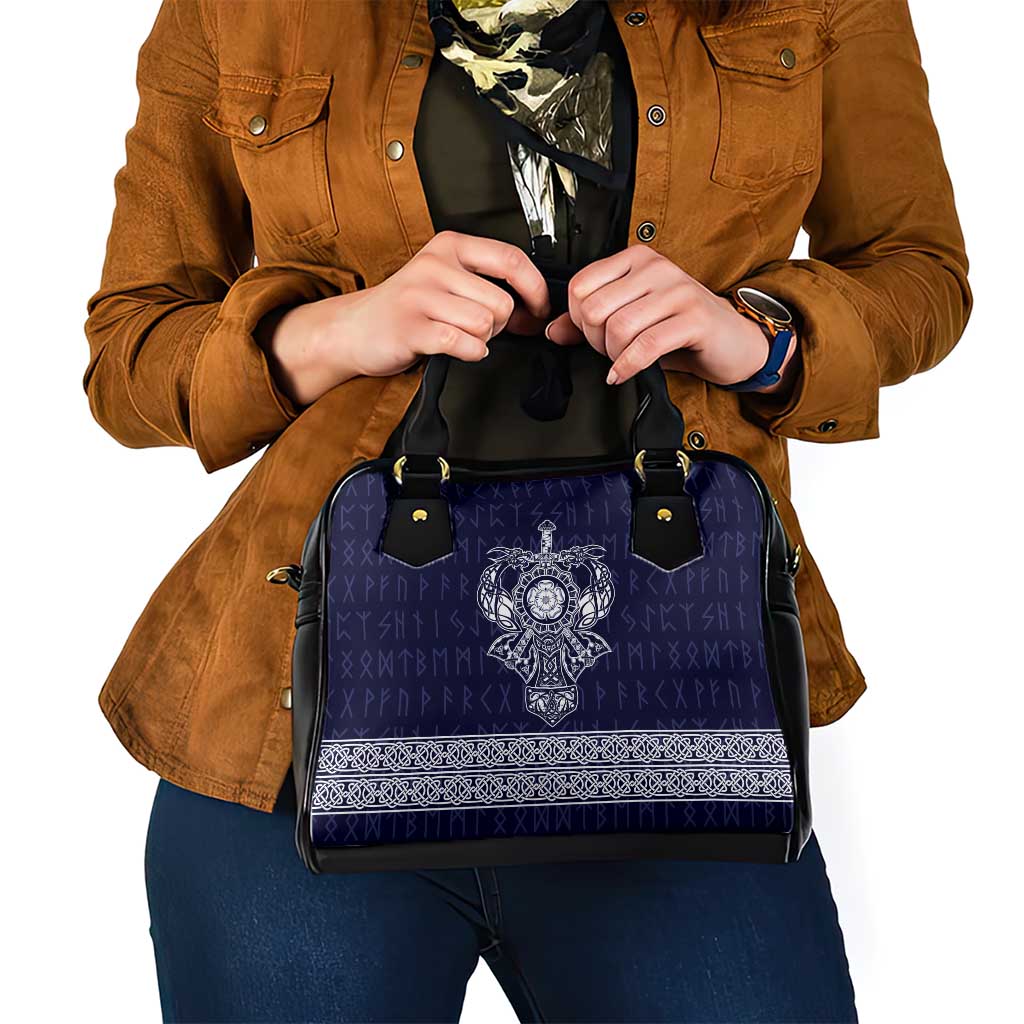 Vikings from Yorkshire Shoulder Handbag Blue Spirit of Jorvik - Wonder Print Shop