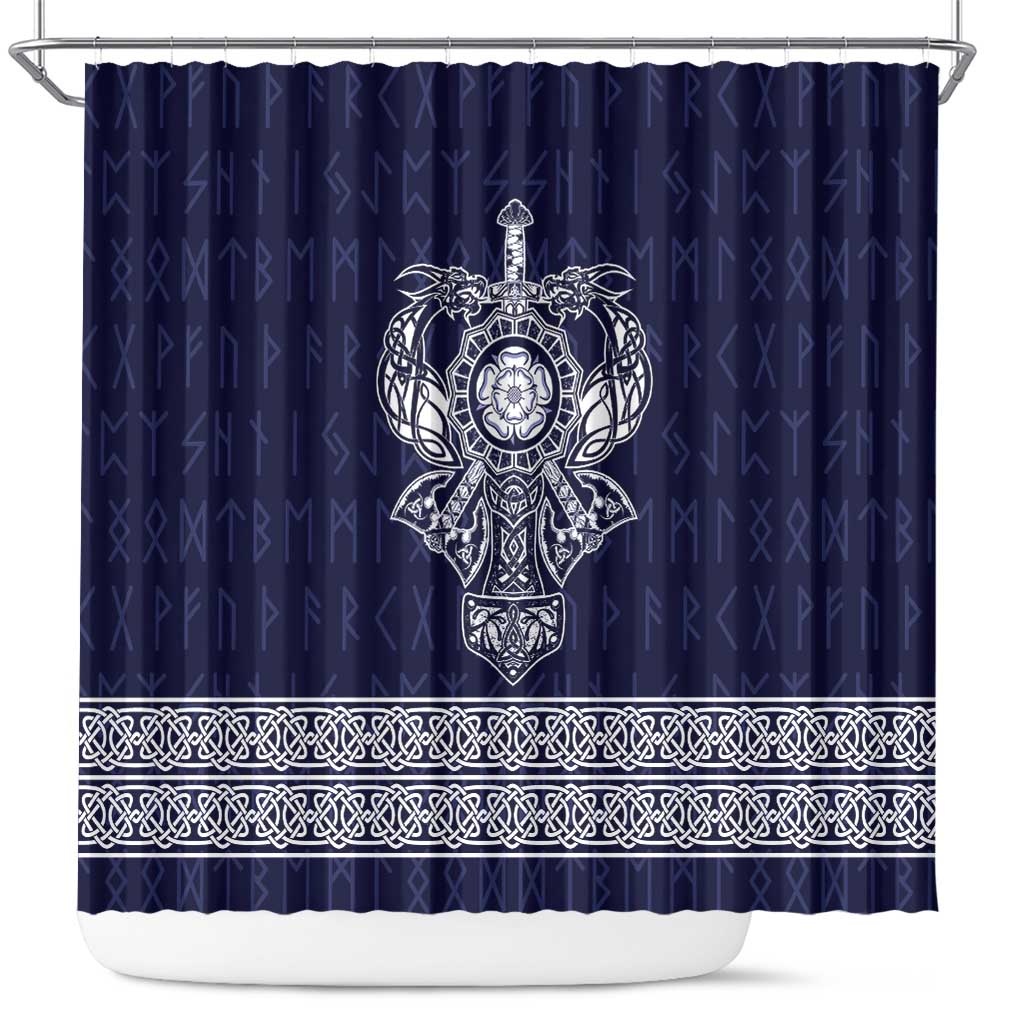 Vikings from Yorkshire Shower Curtain Blue Spirit of Jorvik - Wonder Print Shop