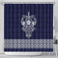 Vikings from Yorkshire Shower Curtain Blue Spirit of Jorvik - Wonder Print Shop