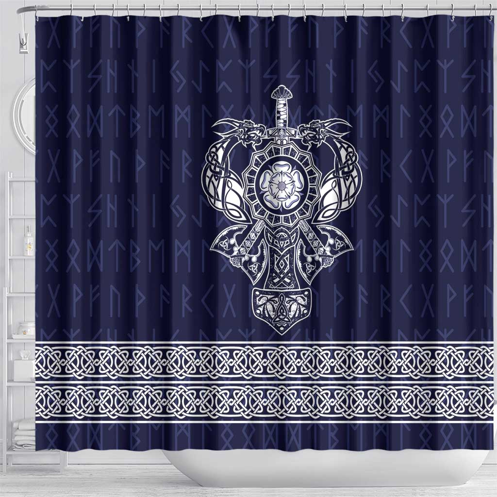 Vikings from Yorkshire Shower Curtain Blue Spirit of Jorvik - Wonder Print Shop
