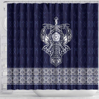 Vikings from Yorkshire Shower Curtain Blue Spirit of Jorvik - Wonder Print Shop