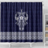 Vikings from Yorkshire Shower Curtain Blue Spirit of Jorvik - Wonder Print Shop