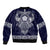 Vikings from Yorkshire Sleeve Zip Bomber Jacket Blue Spirit of Jorvik - Wonder Print Shop