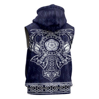 Vikings from Yorkshire Sleeveless Hoodie Blue Spirit of Jorvik - Wonder Print Shop