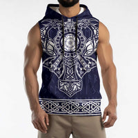 Vikings from Yorkshire Sleeveless Hoodie Blue Spirit of Jorvik - Wonder Print Shop