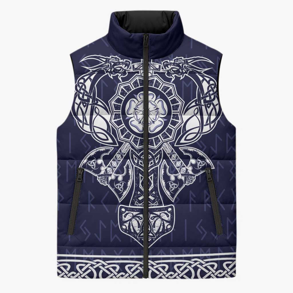 Vikings from Yorkshire Sleeveless Puffer Jacket Blue Spirit of Jorvik - Wonder Print Shop