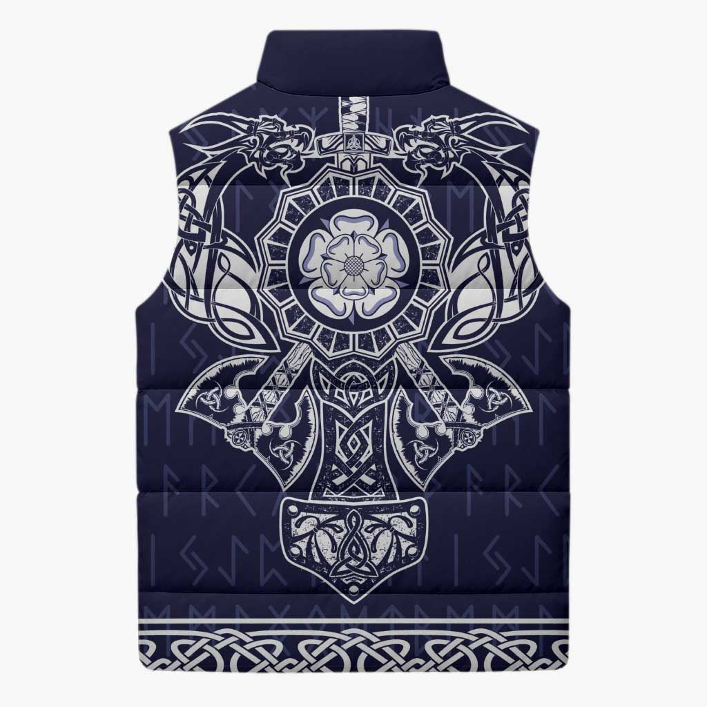 Vikings from Yorkshire Sleeveless Puffer Jacket Blue Spirit of Jorvik - Wonder Print Shop
