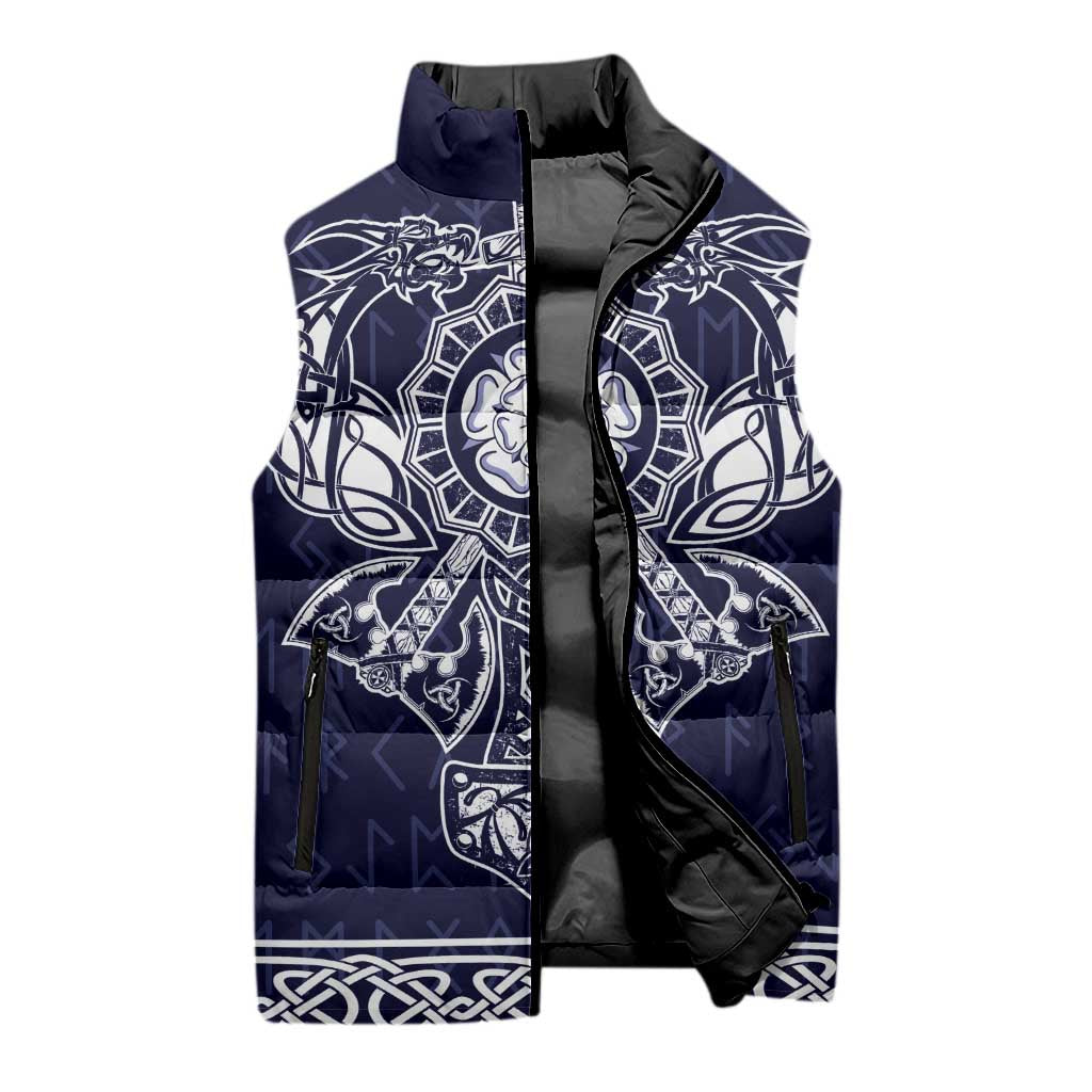Vikings from Yorkshire Sleeveless Puffer Jacket Blue Spirit of Jorvik - Wonder Print Shop