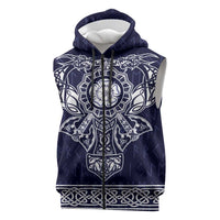 Vikings from Yorkshire Sleeveless Zip Hoodie Blue Spirit of Jorvik - Wonder Print Shop