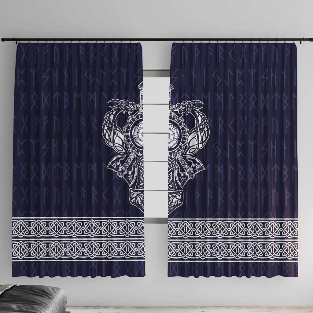 Vikings from Yorkshire Window Curtain Blue Spirit of Jorvik - Wonder Print Shop