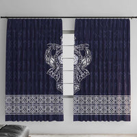 Vikings from Yorkshire Window Curtain Blue Spirit of Jorvik - Wonder Print Shop