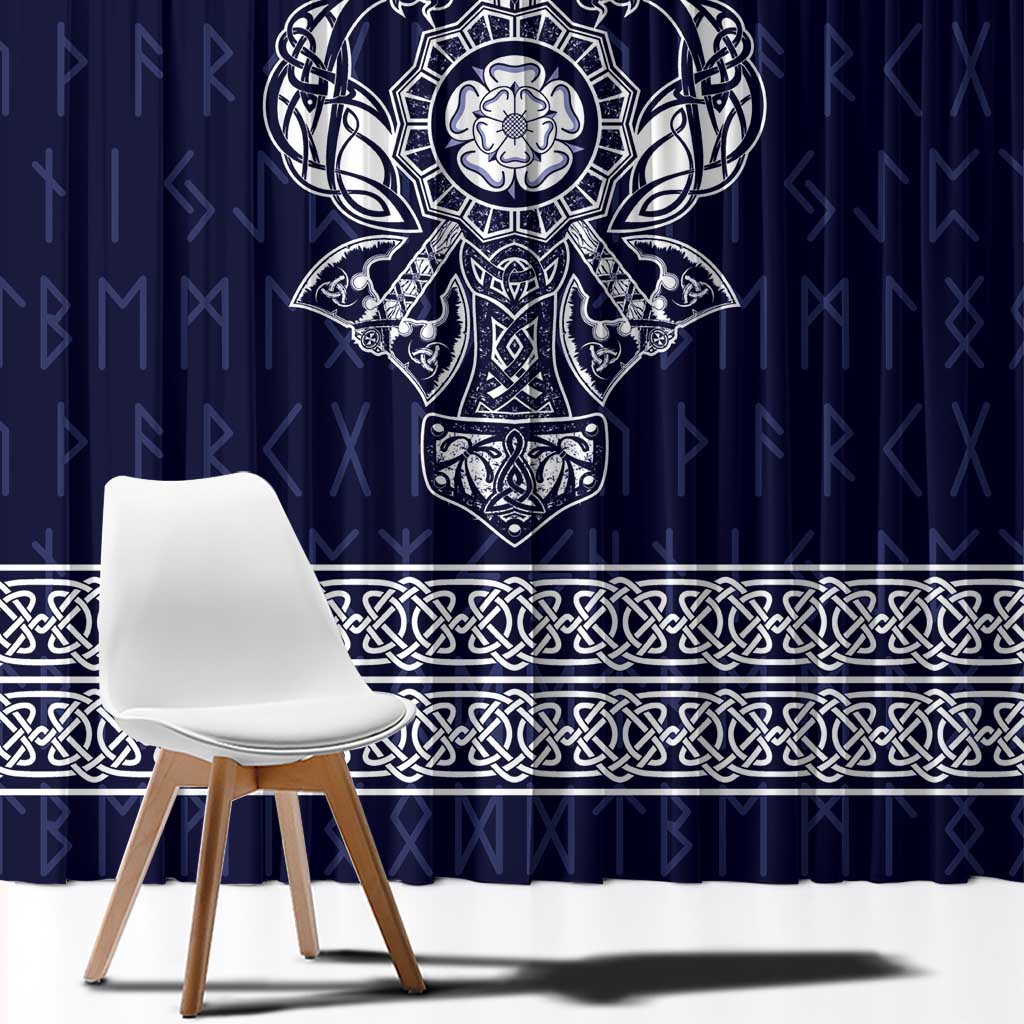 Vikings from Yorkshire Window Curtain Blue Spirit of Jorvik - Wonder Print Shop