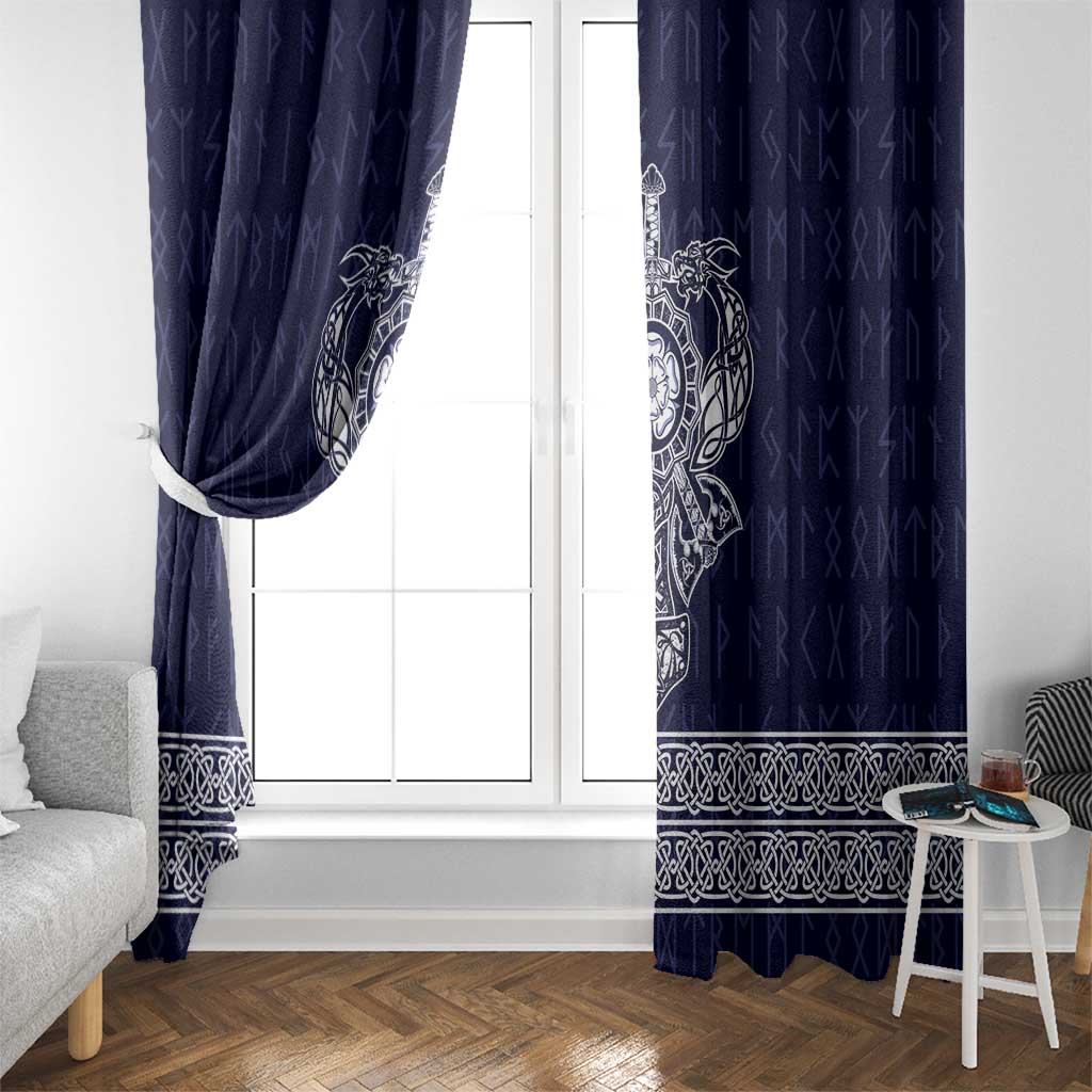 Vikings from Yorkshire Window Curtain Blue Spirit of Jorvik - Wonder Print Shop