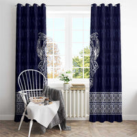 Vikings from Yorkshire Window Curtain Blue Spirit of Jorvik - Wonder Print Shop