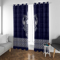Vikings from Yorkshire Window Curtain Blue Spirit of Jorvik - Wonder Print Shop