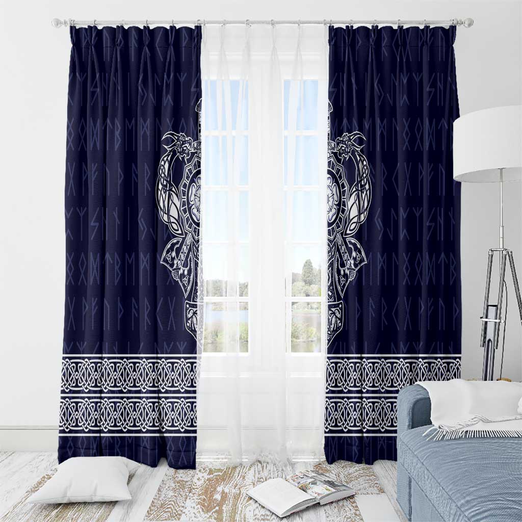 Vikings from Yorkshire Window Curtain Blue Spirit of Jorvik - Wonder Print Shop