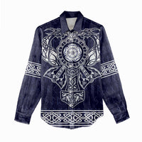 Vikings from Yorkshire Women Casual Shirt Blue Spirit of Jorvik - Wonder Print Shop