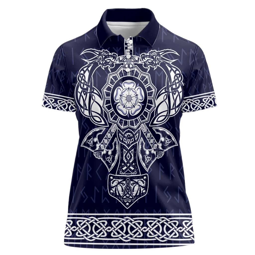 Vikings from Yorkshire Women Polo Shirt Blue Spirit of Jorvik - Wonder Print Shop
