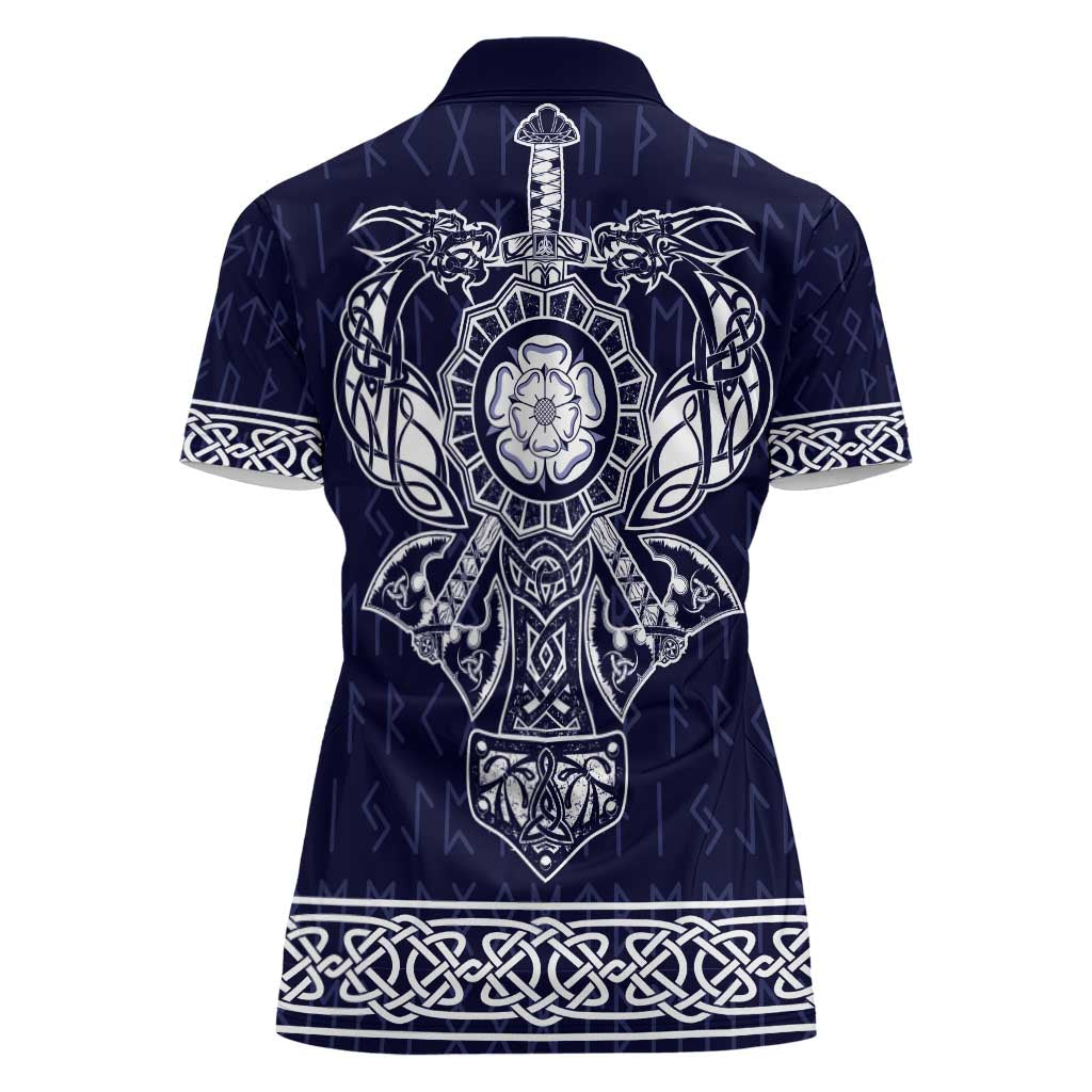 Vikings from Yorkshire Women Polo Shirt Blue Spirit of Jorvik - Wonder Print Shop