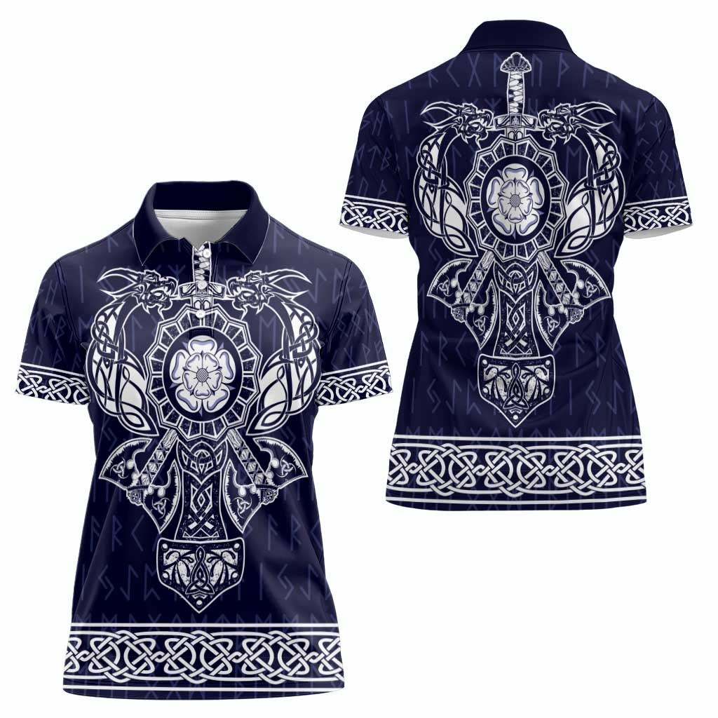 Vikings from Yorkshire Women Polo Shirt Blue Spirit of Jorvik - Wonder Print Shop