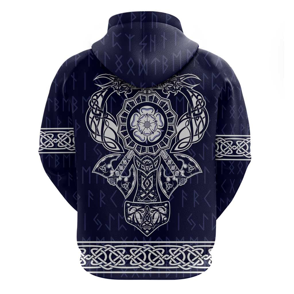 Vikings from Yorkshire Zip Hoodie Blue Spirit of Jorvik - Wonder Print Shop