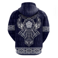 Vikings from Yorkshire Zip Hoodie Blue Spirit of Jorvik - Wonder Print Shop