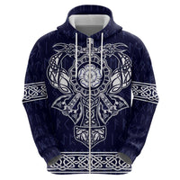 Vikings from Yorkshire Zip Hoodie Blue Spirit of Jorvik - Wonder Print Shop