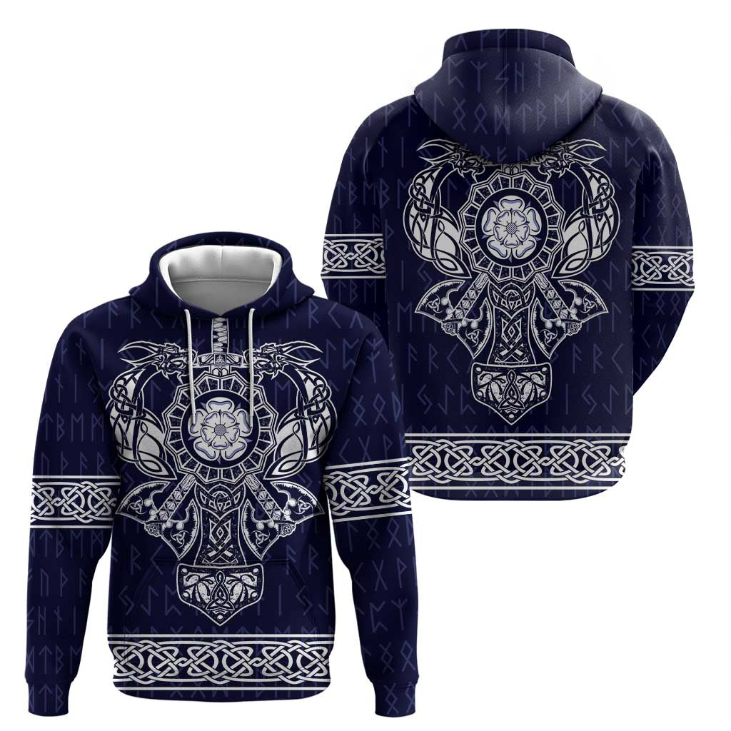 Vikings from Yorkshire Zip Hoodie Blue Spirit of Jorvik - Wonder Print Shop