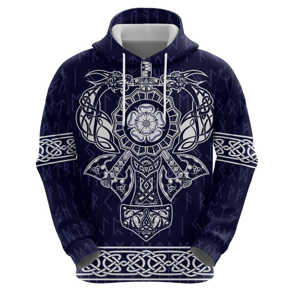 Vikings from Yorkshire Zip Hoodie Blue Spirit of Jorvik - Wonder Print Shop