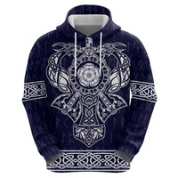 Vikings from Yorkshire Zip Hoodie Blue Spirit of Jorvik - Wonder Print Shop