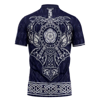 Vikings from Yorkshire Zipper Polo Shirt Blue Spirit of Jorvik - Wonder Print Shop