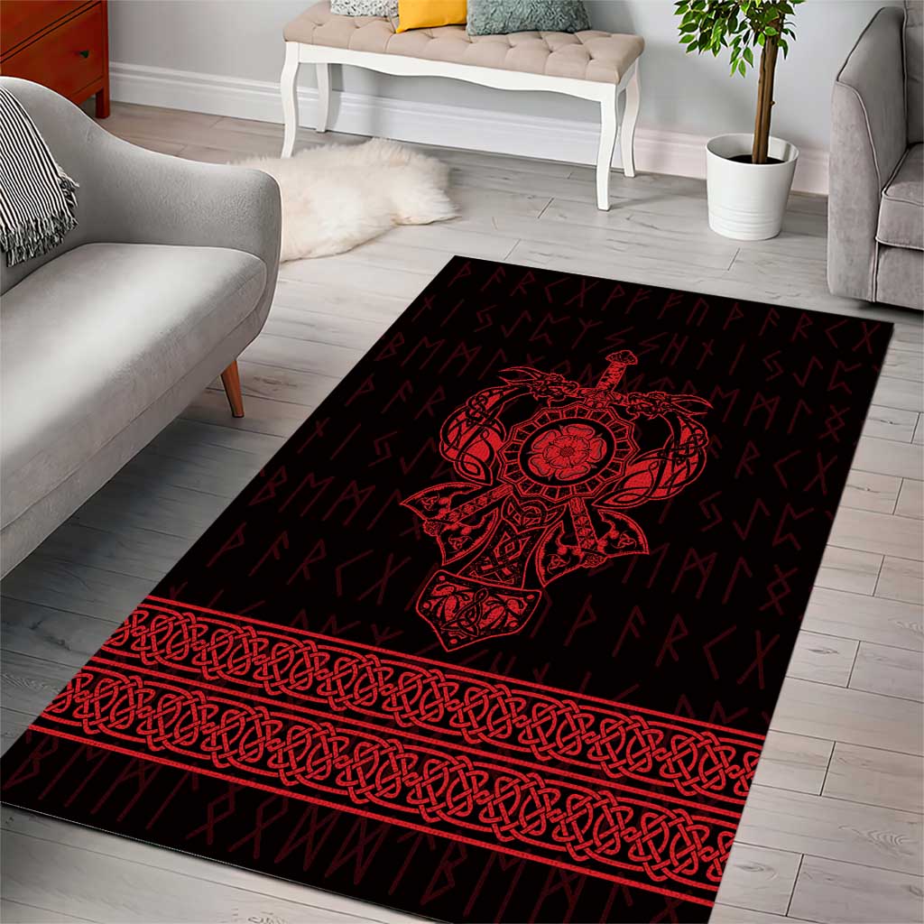 Vikings from Yorkshire Area Rug Red Spirit of Jorvik - Wonder Print Shop