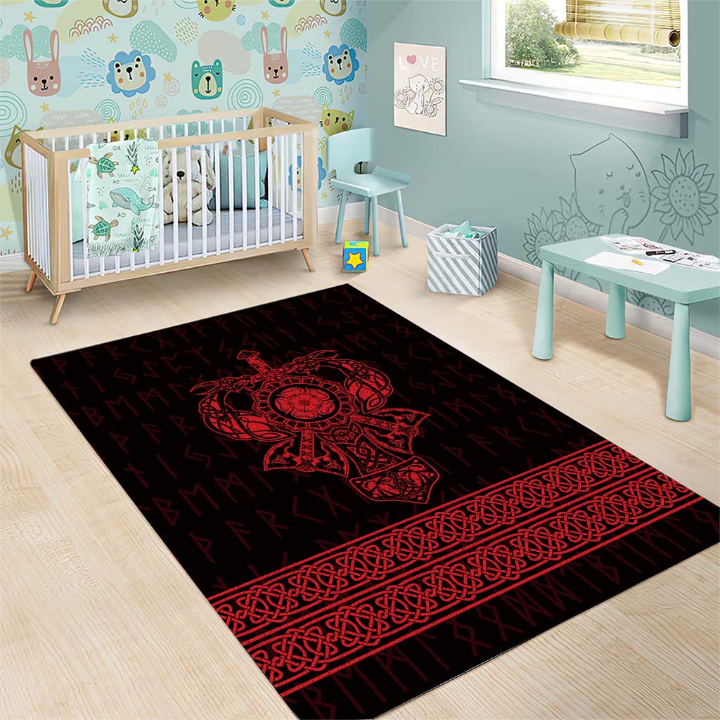 Vikings from Yorkshire Area Rug Red Spirit of Jorvik - Wonder Print Shop